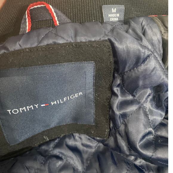 Tommy Hilfiger Double Zip Black Wool blend Medium Overcoat bomber - Picture 5 of 8